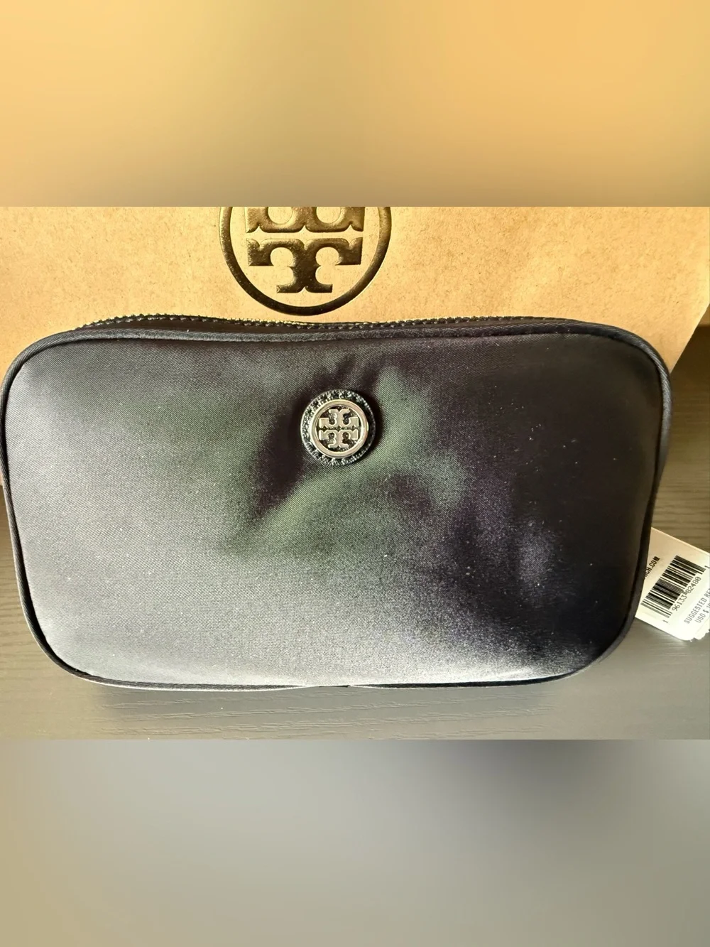 Brand New Tory Burch Black Nylon Pouch